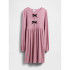 LS SNIT BOW FRONT DRS WISPY MAUVE WASH