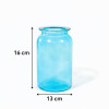 Florero de Vidrio Azul Decorativo Chico