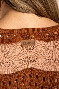 Sweater Textura Rayado Rosa/mocha