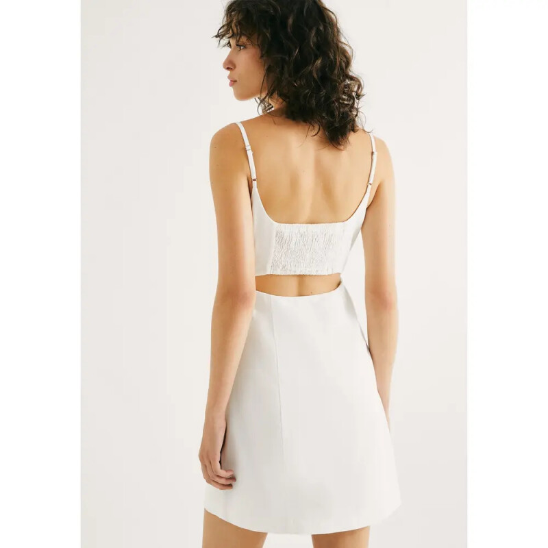 VESTIDO CURTO FEM BEGE CLARO