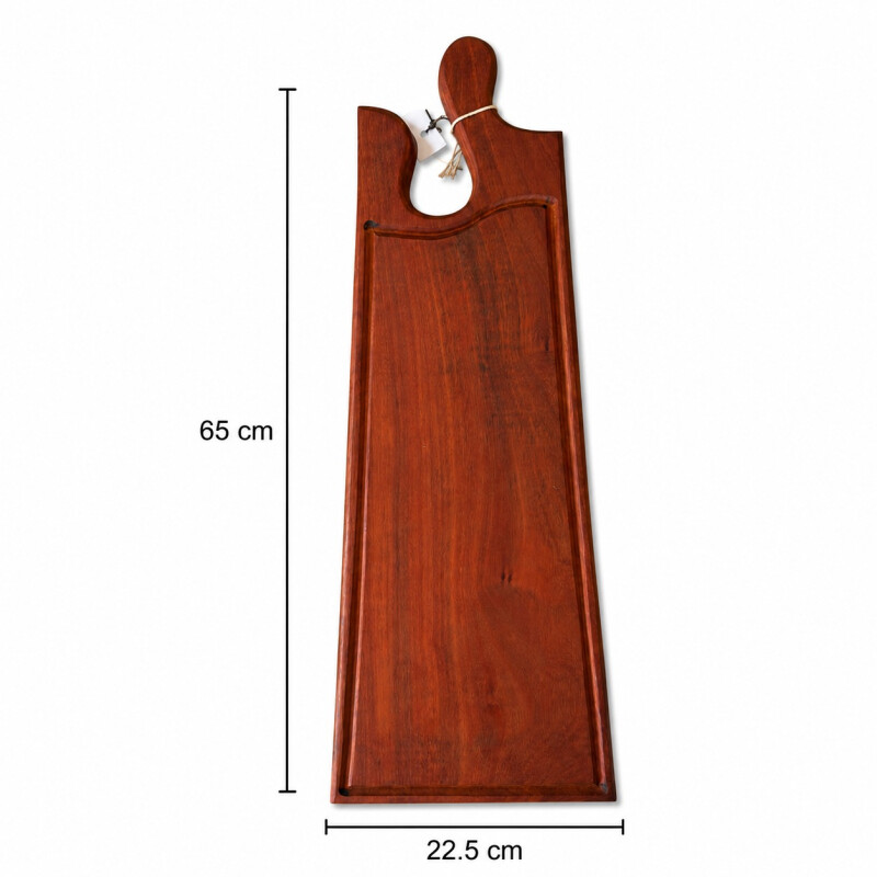 Tabla de Madera Artesanal de Eucalitpo Rojo Con Mango Mediana Modelo 2