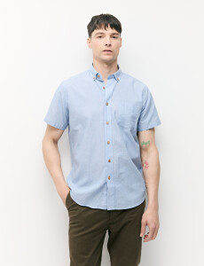 012725 CAMISA COTTON WILL Celeste