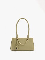Bolso De Hombro Con Textura Y Pendiente verde