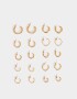 Aros Argollas Set Metal Aros Argollas Sets - Dorado