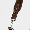 Cartera al hombro Luna en cuero gamuza Chocolate