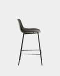 Taburete Altea negro y patas de acero con acabado negro 65 cm