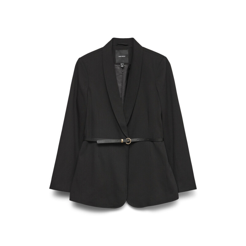 VMTAHIA LS LOOSE BELTED BLAZER BLACK