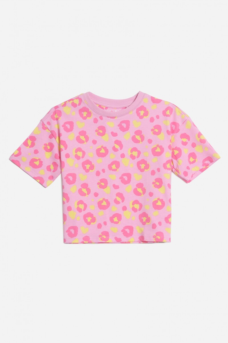 T-shirt animal print FUCSIA