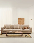 Sofá Gala 4 plazas de chenilla beige FSC Mix Credit 300 cm Sofá Gala 4 plazas de chenilla beige FSC Mix Credit 300 cm