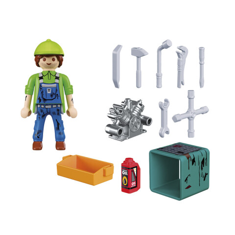 Mecánico con Herramientas Playmobil 14 Piezas U