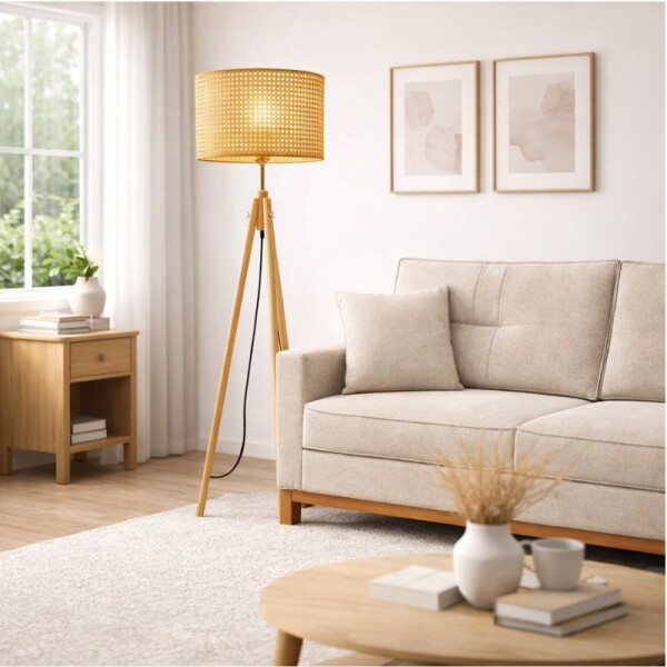 LAMPARA DE PIE - SIMIL RATAN LAMPARA DE PIE - SIMIL RATAN