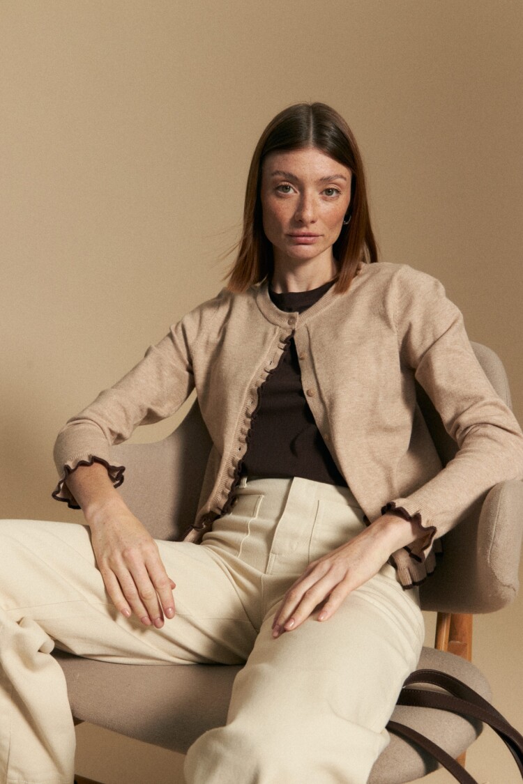 CARDIGAN ROSELA Beige Oscuro