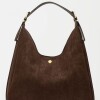 Bolso Raw en efecto gamuza Marron