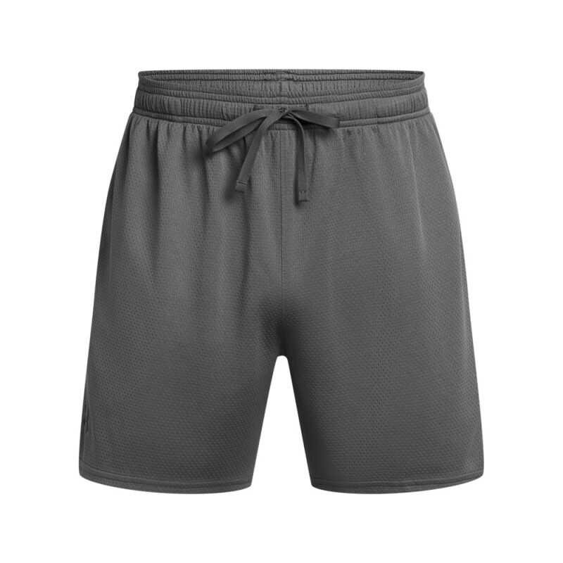 UA Tech 6in Mesh Shorts-GRN GRY-025