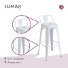 Taburete Tolix en metal con respaldo Blanco