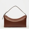 Cartera al hombro Bamboo en cuero graneado Tabaco