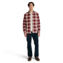 Camisa Herringbone Flannel Check Hombre Burgundy YD