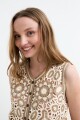 Chaleco crochet calado floral BEIGE