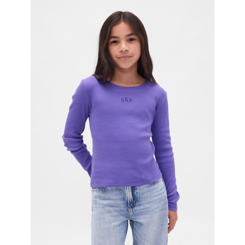 FRCH LS RIBBED TEE BLUE IRIS 2