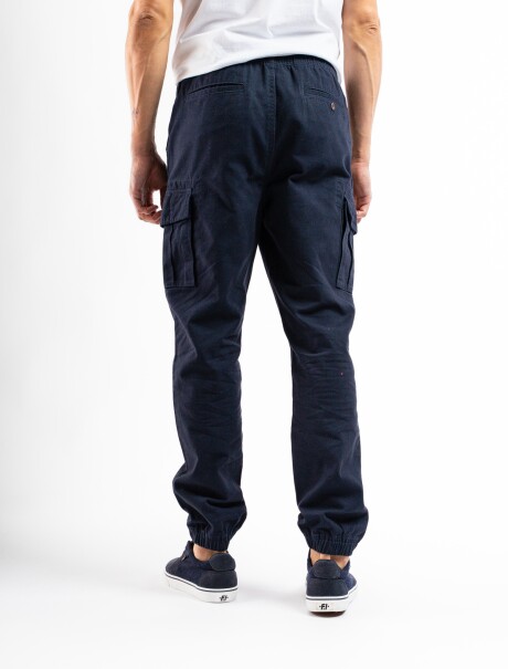 Pantalón Algodón Cargo Jogger Marino