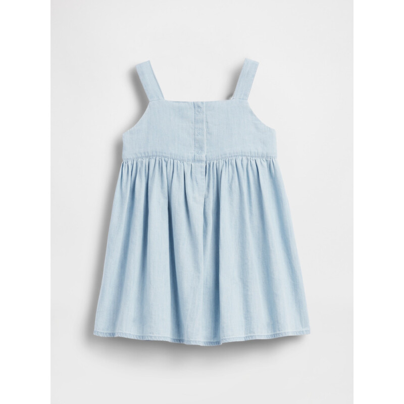SL DNM BOW DRESS MEDIUM WASH