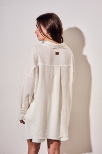 Camisa Con Lino Nácar