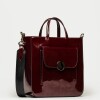 Shopper The Circle en cuero charol Burgundy Niquel