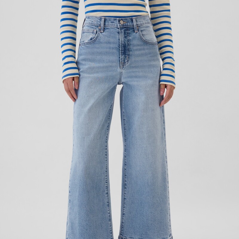 V-HR WIDE LEG CROP LT THALIA LIGHT WASH