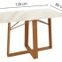 Mesa Comedor Premium 120x80 Cm Elma Reforzada Madera Vidrio Blanco 1