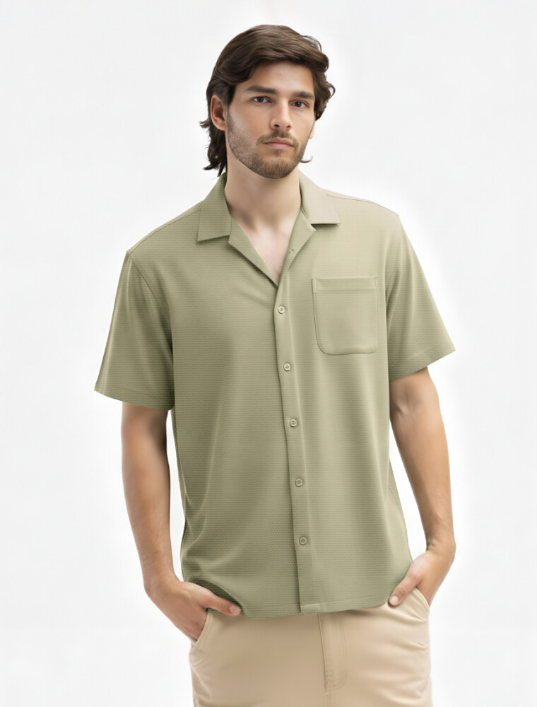 Camisa Algodón Pique Santorini Kaki