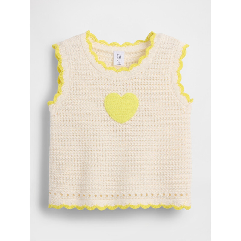 SL COTTON CROCHET TANK - HEART IVORY FROST