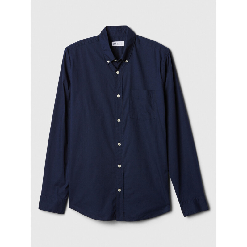 V-LS SLIM STRETCH POPLIN BASIC TAPESTRY NAVY