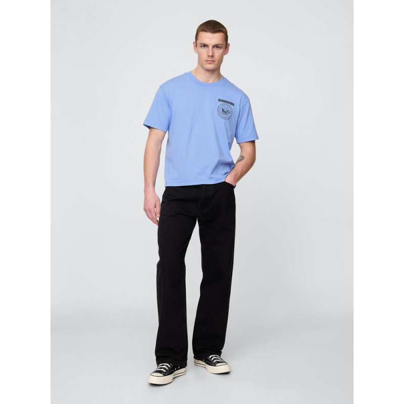 3PL APR - RAMONES CROP SHIRTING BLUE