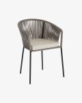 Silla Yanet cuerda gris y patas de acero galvanizado