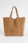 Shopper suede con tachas marrón