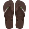 Sandalias Havaianas Brasil Logo Hombre Marrón Oscuro Blanco