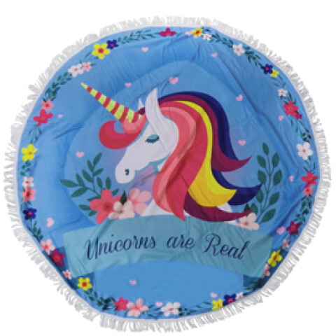 Toalla Playera Microfibra Redonda de 150 cm Unicornio