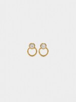 Pendientes Con Cristales - Acero Inoxidable dorado