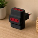 Adaptador X3 3L A Ficha 3L Negro Adaptador X3 3L A Ficha 3L Negro
