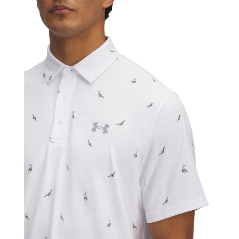 UA Playoff 3.0 Printed Polo-BLU WHT-117