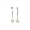 Caravanas Colgante Perlas españolas-Plata 925-Con Perla y Zirconia-CA3220 conperla