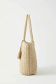 Bolso tejido beige