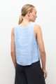 Blusa 100% Lino celeste melange