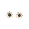 Caravanas Flor Zafiro de oro- Oro bajo - Zafiro y Zirconia- CA8052 conpiedra