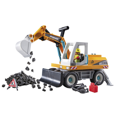Obrero con Excavadora Grande Playmobil 32 Piezas U