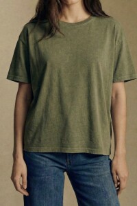 Remera Manga Corta Lavada Oliva