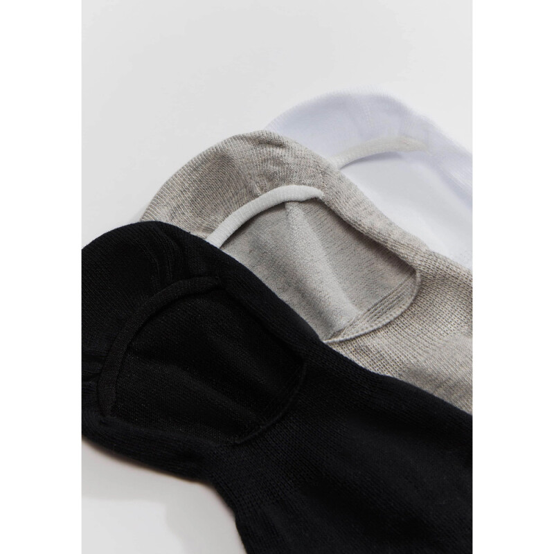 KIT COM 3 PARES MEIAS UNISSEX PRETO/CINZA/BRANCO