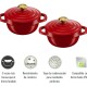 Set 2 Ollas Tefal 11cm | Mini-cocotte Air | Color rojo. Set 2 Ollas Tefal 11cm | Mini-cocotte Air | Color rojo.