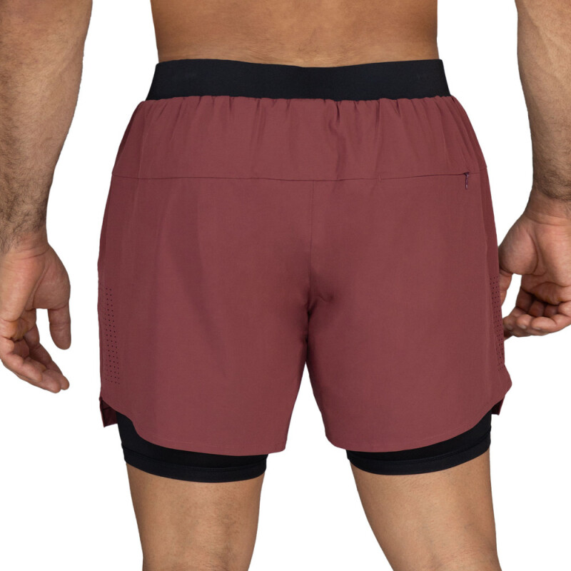 SHORT 2IN1 MEN POLY/SPX EVERLAST PIONEER 5" WINE M6 WINE