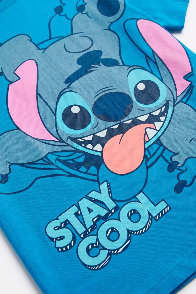 Remera m/c niño STITCH AZUL